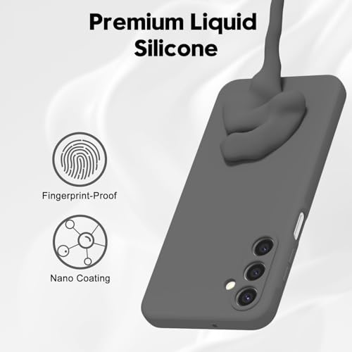 Image of DIZORO Microfiber Candy Case for Samsung M16 5g / F16 5gSmooth Touch Cushion Liquid Soft Silicone Gel Rubber Phone Cases Non-Slip Full Body Protective Shockproof Back Cover- Space Grey