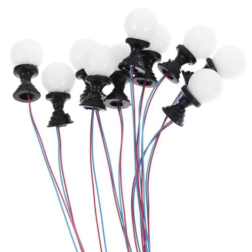POPETPOP 10pcs Miniature Sand Table Lamp Post Model Glowing Lawn Light for House and Landscape Decor Pillar Lights for Sand Table Decorations