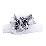 Fashion Flower Kentucky Organza Derby Hat Hats for Women Large Wide Brim Ladies Fascinator Bride Wedding Fedoras