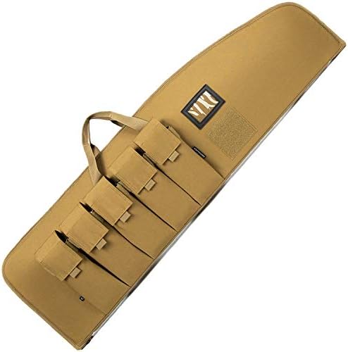 MERALIAN Rifle Case Tactical Rifle Bag with Multiple Magazine Holder Pouch,Lockable Zippers and Adjustable Sling,Available Length in 38" 42".(Khaki, 42inch)