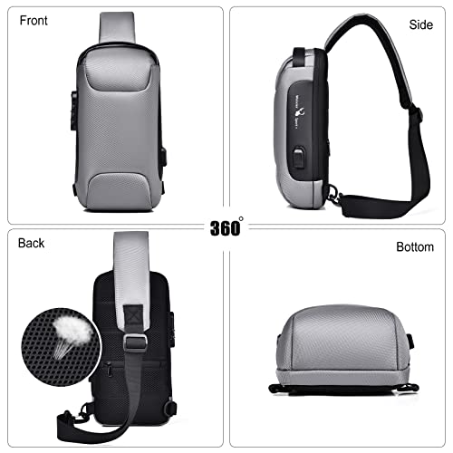 FANDARE Mochila Pequeña Crossbody con Puerto USB Negra miniatura 7