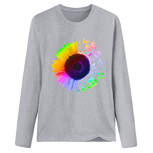 Long Sleeve Autumn Print Tee for Women