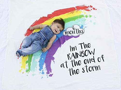 AMAHLE YIROCK Spread Love Rainbow Baby Milestone Monthly Blanket for Baby Boy or Girl, Baby Photo Blanket