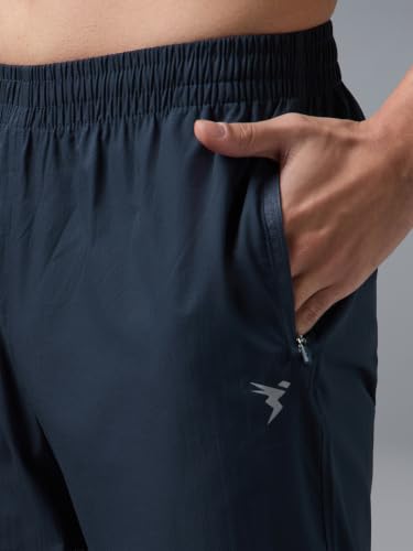 Image of TECHNOSPORT Men's Regular Fit Joggers with Zip Pockets, TECHNOLITE Quick Dry Stretchable Lightweight Track Pants for Gym Running and Casual Wear