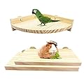 3PCS Bird Platform Perch Stand, Natural Wood Budgie Parrot Toys and Accessories for Cage for Chinchilla Mouse Rat Dwarf Hamster - Box Packaging