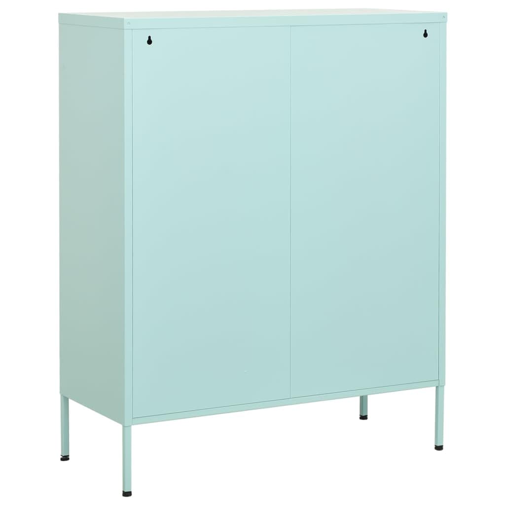Armadio portaoggetti, 80 x 35 x 101,5 cm, in acciaio, con 2 ante e 2 cassetti, robusto armadio in metallo per soggiorno, ufficio e corridoio, versatile