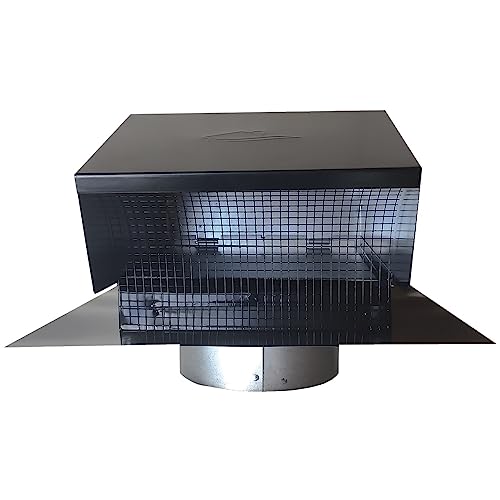 Builder's Best 012633 Galvanized Steel Roof Vent Cap with Damper & Removable Screen, 6