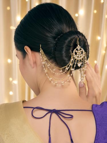 Image of OOMPH Jewellery Ethnic Sheeshphool-Kundan Jadau Floral Design for Women & Girls Stylish - DPH161DST4RKH184RKH235 PA201