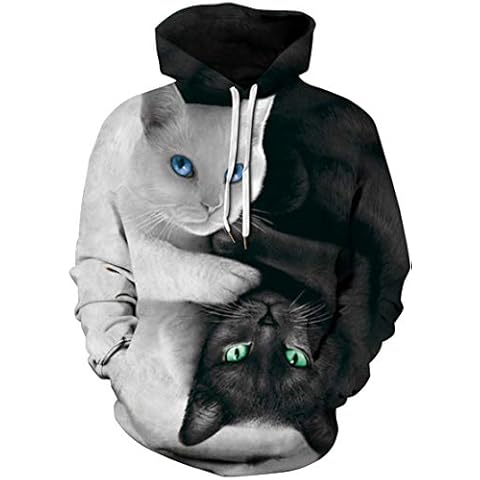 Sudadera Casual de Primavera para Mujer con Capucha y Motivo 3D y Bolsillo Canguro Cover