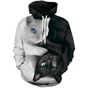 Damen Kaputzenpullover mit Tasche Herbst Winter 3D Druck Textildruck Hoodie mit Kapuze