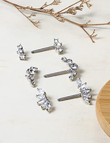 Lcolyoli 14G Surgical Steel Nipple Rings Diamond Nipple Shield Barbell Ring Staight Bar Nipplerings Body Piercing Jewelry for Women Men4