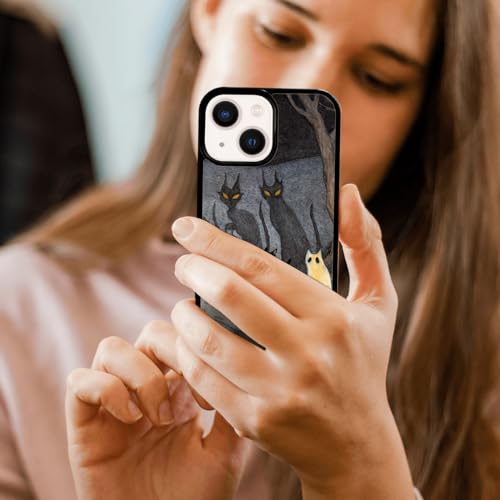 Coque antichoc iPhone 13 Mini chat noir Halloween style funky rétro - 6