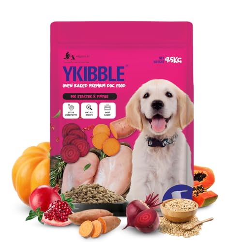 Image of WIGGLES Ykibble Puppy Food Dry Small Dogs Starter, 9.5 Kg, 1-12 Months - Oven Baked Nutritionally Balanced Pet Food - Chicken, Vegetables, Vitamins & Minerals