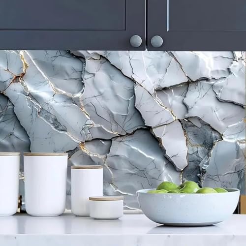 Image of Barebeauty 60 x 200 cm Kitchen Wallpaper, Self Adhesive Oil Proof Waterproof Wall Sticker for Kitchen, Anti-Mold Heat Resistant Backsplash Wall Covering (Pack of 8, 103.36 Sq. Ft. Approx)