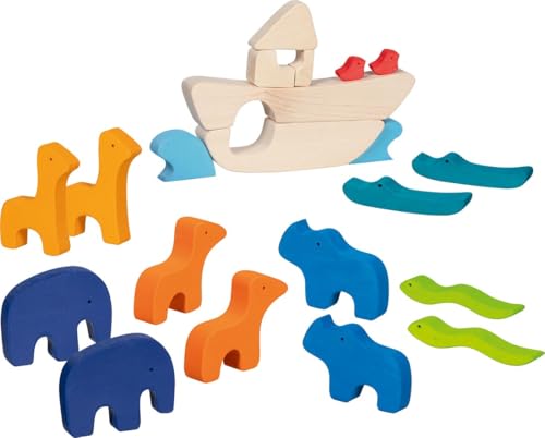 goki Evolution 51454 – Designspiel Arche Noah aus Holz – 21-teiliges...