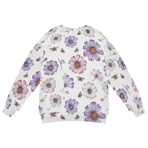 JUNZAN Vintage Osteospermum White Kids Boys Hoodie Sweatshirt Crewneck Hoodie for Boys Party 4T2