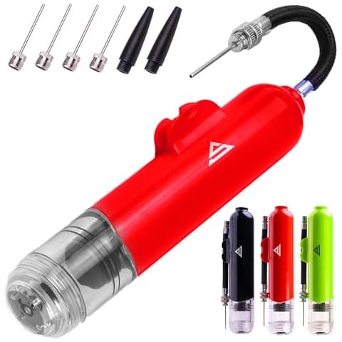 Sports Stable Dual Action Ball Pump Comes with 5 Standard Needles and 2 Plastic Adaptors for Your Football, Basketball, Soccerball, Volleyball, Handball Cover