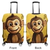 KLOPH Travel Luggage Cover Suitcase Protector Cute Funny Animal Monkey Banana Elastic Washable Suitcase Cover Anti-scratch Spandex Baggage Covers Fits 18-32 Inch Luggage, style-5, M - Image 3
