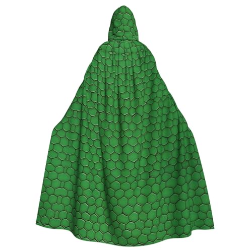 Cape à capuche d'Halloween BROLEO au motif unique de peau de serpent vert adulte
