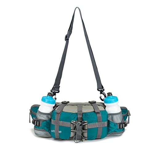 Viscne Outdoor Fanny Pack Hiking Fishing Waist Bag 2 Water Bottle Holder Lumbar Pack (Green) #TOP3