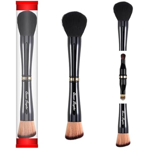4 in 1 Professional Liquid foundation Makeup Brush Set,Travel Makeup Brush Set with Case, Powder Foundation Brush, Concealer Brush, Eyeshadow Brush, Dual Ended Makeup Brush for Liquid,Cream,Powder Cover