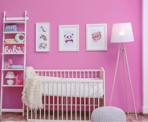 Image of DEEMUS Pink Matte Peel & Stick Self Adhesive Waterproof Sticker for Living Room, Bedroom Office,Almirah, Floor, Tabletop, Wall, Fridge,& Renovation Projects (2 x 25 Feet)