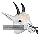 HELAOGUI White Goat Head Mask - Premium Latex Full Head Animal Mask for Halloween, Cosplay & Costume Parties, Realistic Sheep/Goat Design with Horns, Comfortable & Lightweight