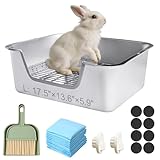 Sorstrem Stainless Steel Sifting Litter Box for Rabbit (L)