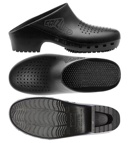 Image of CALZURO Classic Work Clogs with Holes - Unisex Work Clogs for Women and Men - Non Slip Shoes - Autoclavable Rubber Kitchen Shoes and Nursing Clogs