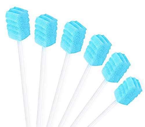 (100 Pack) Disposable Mouth Swabs Sponge - Unflavored & Sterile Oral Swabs Dental Swabsticks For Mouth Cleaning(Contains Tooth Powder) #TOP17