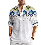 Photo Gallery nakeah camicia hawaiana da uomo con stampa retrò, manica arrotolabile, colletto alla coreana, camicia estiva da spiaggia colore3 m