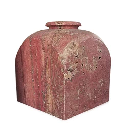 Vase en traversin rouge artisanal carré 14cm objet déco design pour salon