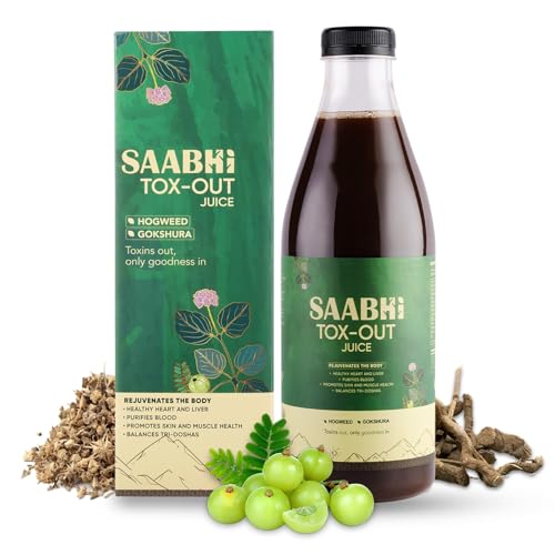 SAABHI Tox-out Liver Detox Juice 1L | Kidney Care & Body Detox Supplement | Amla, Punarnava, Bhumi Amla | Blood Purifier & Digestive Health | 100% Ayurvedic AYUSH Approved