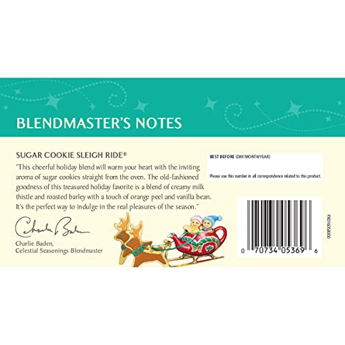Image of Celestial Seasonings Herbal Tea, Sugar Cookie Sleigh Ride, 18 Count (Pack of 6)