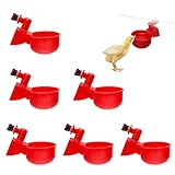 Suministro estable de agua dulce: este vaso para aves de corral está especialmente diseñado para su ganado. 1 paquete contiene 4/6 piezas. Este bebedero dispensa agua automáticamente para garantizar que sus aves de corral puedan beber durante todo el día sin tener que enseñar a las aves de corral a beber agua.