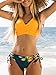 CUPSHE Women's Bikini Swimsuit Floral Print Tie Side Twist Front Two Piece Bathing Suit, L Yellow