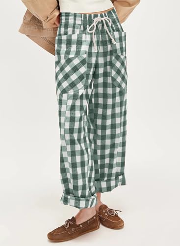 Image of Acelitt Women Checkered Pants with Pockets, S-XXL