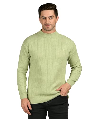 Image of Men Woolen Round Neck Solid Striped Design Pullover Heavy Rainbow Fabric Winter Wear Pure Wool Cardigan for Men Fully Warm Pullover Free Sizes