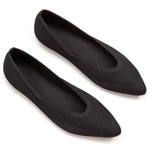 Image of Frank Mully Womens Pointed Toe Flats Knit Dress Shoes Comfort Women Shoes Softable