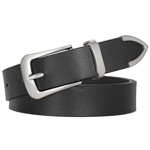JASGOOD Women Leather Belt for Jeans Pants Ladies Waist Belt for Dress with Metal Buckle