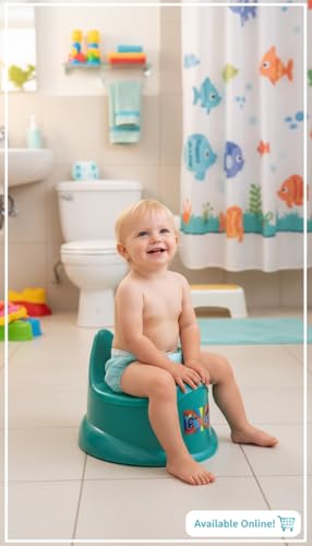 Image of 2 in 1 Potty Training Seat for 1+ Year Old Kids Adaptable Toilet Training Chair with Removable Potty Bowl & Non-Slip Base Comfortable Potty Trainer for Boys & Girl (Green)