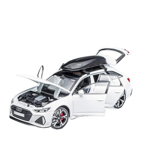 BMAONZ - Modélisme De Véhicules à Moteur Modèle De Voiture RS6 1:32, Édition Noire, Personnalisé pour Enfants, Simulation Réaliste, Métal Moulé sous Pression Voiture Miniature(White)