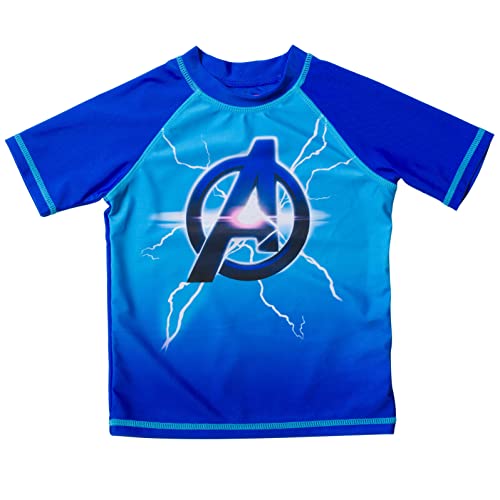 Rash guard Avengers garçon t-shirt bain bleu Marvel 4T anti-irritation