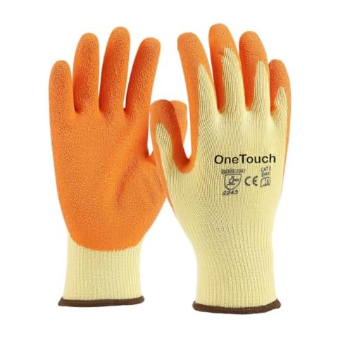 A406 12 Pair Orange Latex Coated Gloves Cover