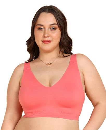 Image of Tweens Cotton Non-Padded Plus-Size Bonded Bra for Women | Full Coverage Broad Straps | Hidden Concealer | Seamless Wire-Free No-Dig Comfort | Breathable Cotton | Elastic-Free No Marks | Pack of 1