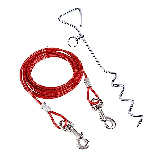 Câble d'attache pour chien en acier pour jardin et camping