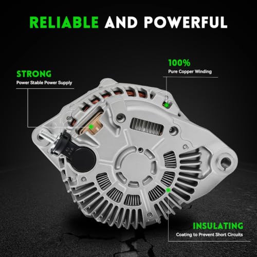 Image of 130A Alternator V6 3.5L Compatible with Nissan Altima 2007-2010, Murano 2009-2014, Maxima 2009-2010, Quest 2011-2017, Replace# 11341N, 23100-1AA1A, 23100-JA11A, 213-9665, 334-2778
