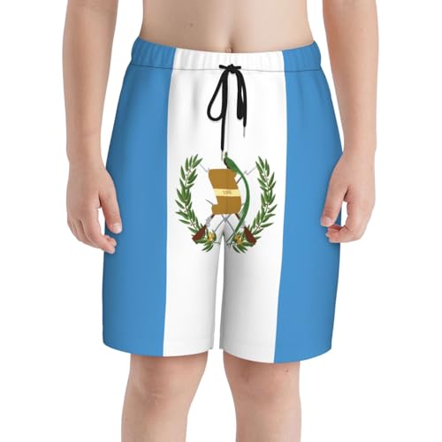 Flag of Guatemala Youth Beach Pants, Soft and Breathable, with Drawstring Waist, Suitable for Sports and Leisure.3