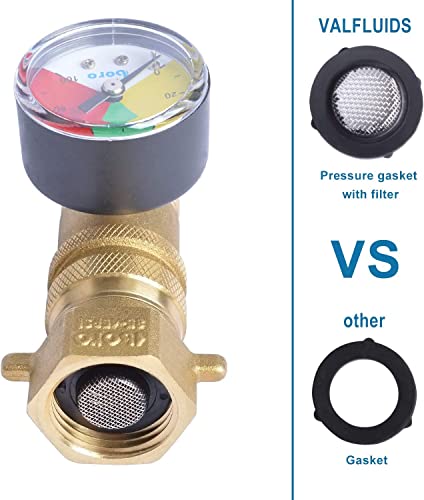 Image of RV Water Pressure Regulation,3 /4 inch Garden Hose Thread, for RV Camper, Hose, Trailer, Setting 35-45 Psi (with Gauge)