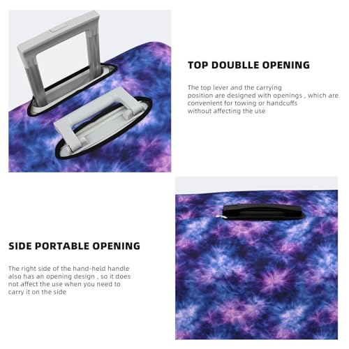 Abstract Blue Purple Tie-Dye Elastic Travel Luggage Covers Dustproof Scratch-Resistant Suitcase Protector Fit 22-24 Inch3